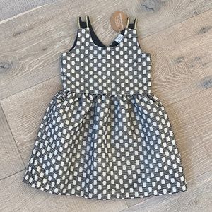 Size 2 - egg by susan lazar gold, black, crème party dress (NWT)